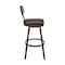 Armen Living Jinab Swivel Counter Stool in Brown Metal with Brown Faux Leather 840254335240 - alternate 4